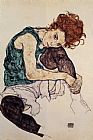 Seated Woman with Bent Knee by Egon Schiele